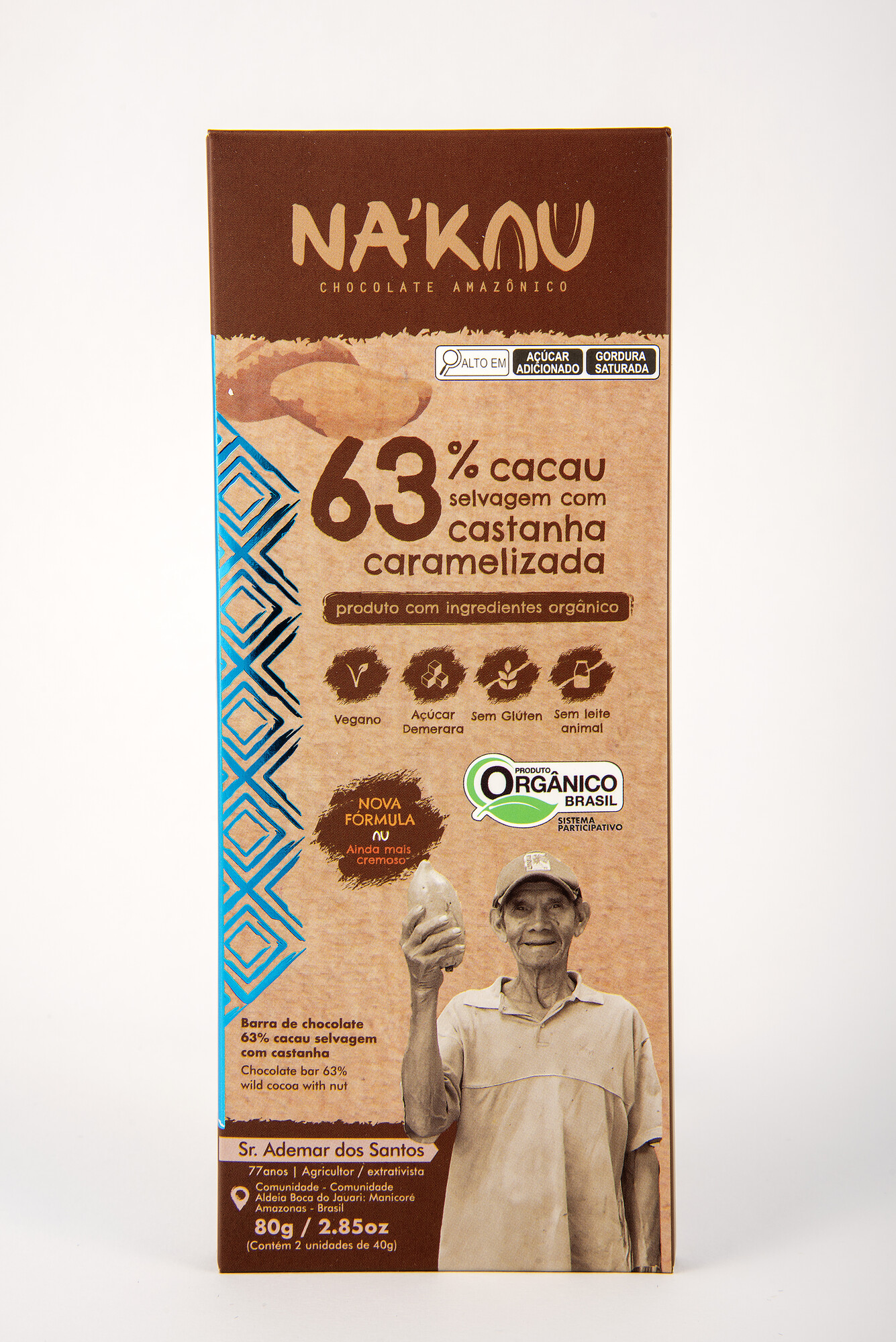 goricha　ququ+baba+sesame bean+salt 4種 Chocolate Na'kau 63% cacau com castanha caramelizada - Loja do ISA